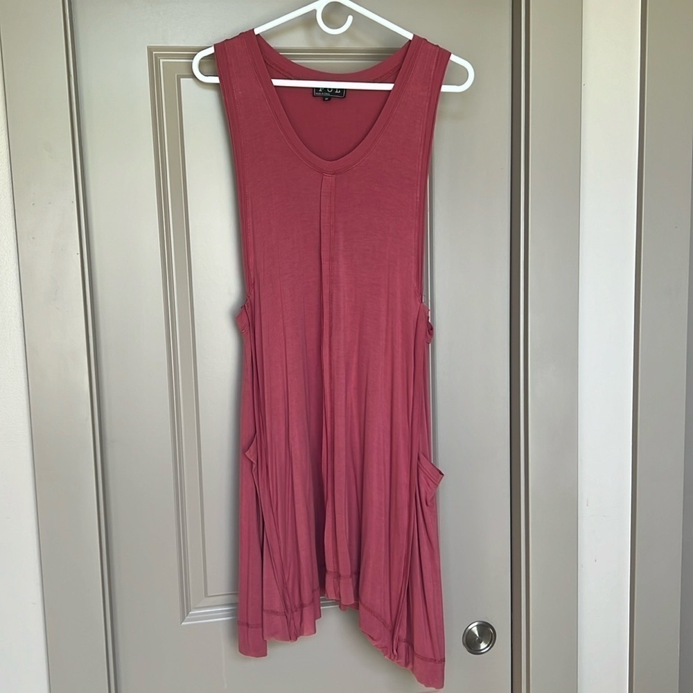 POL sleeveless, drop armpit sundress, rose color, soft material, women’s sz M